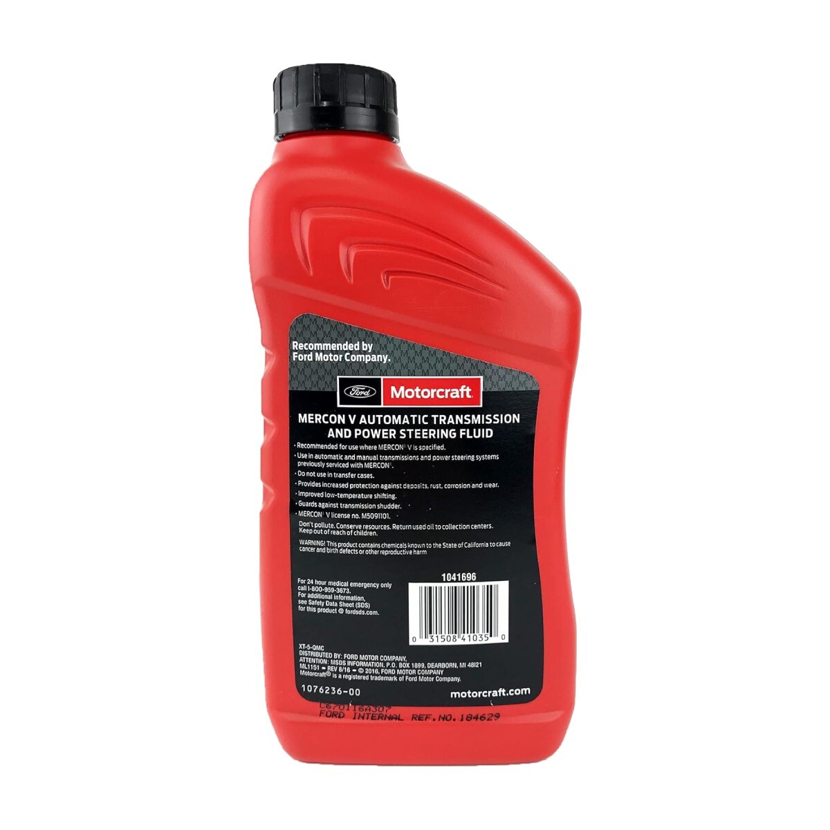 Motorcraft XT5QMC Mercon V Automatic Transmission Fluid, 12 Quarts (Case of 12)