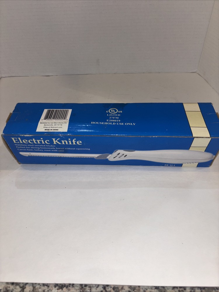 Electric Knife Bread Meat 2 Removable Blades White Includes Instructions Nice!