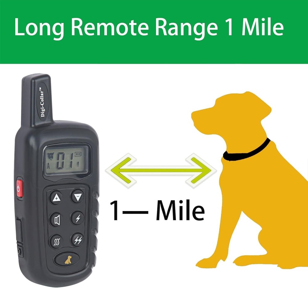 Dual Dog E-Collar Training & Beeper System Waterproof 1 Mile Range Rechargeable