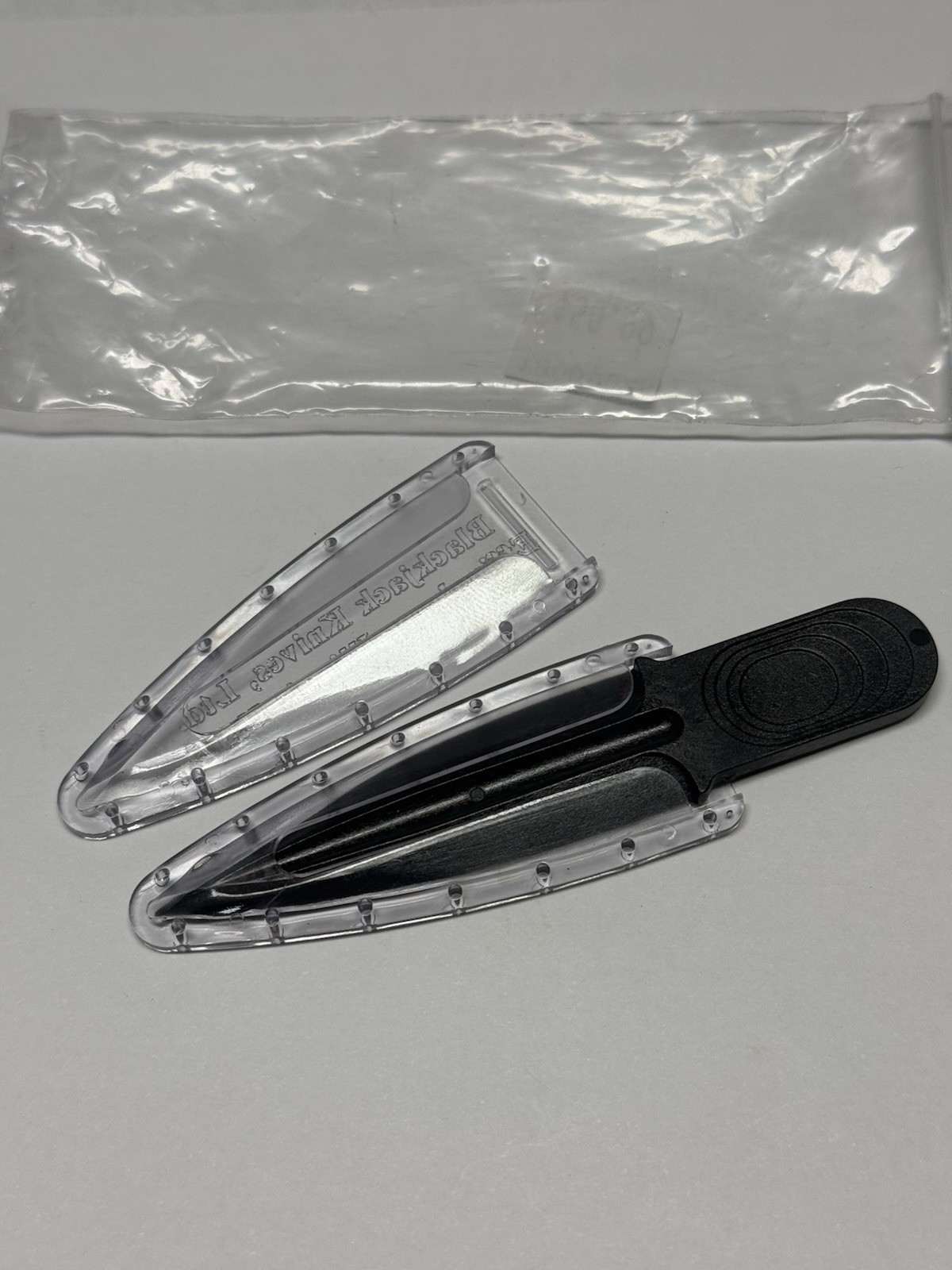 VINTAGE WWII OSS/OSF BLACKJACK KNIVES, Ltd. EFFINGHAM IL LAPEL Thumb DAGGER NOS