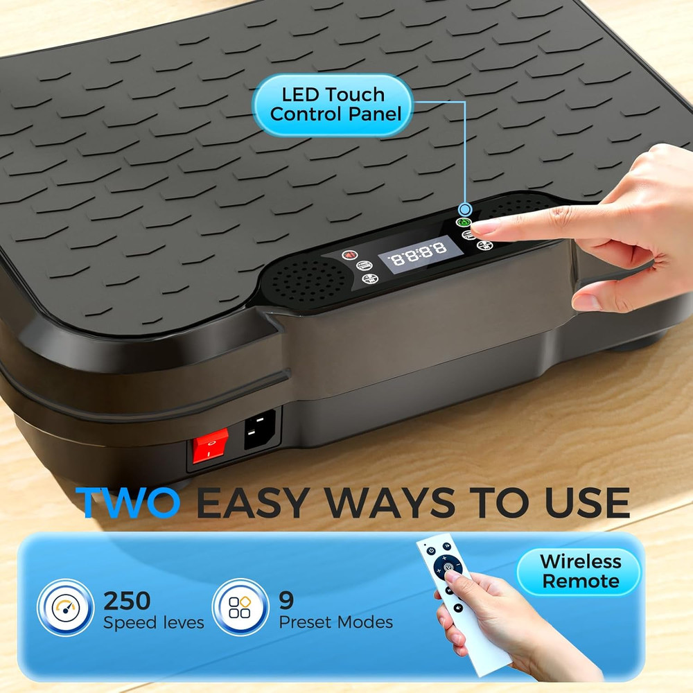 Vibration Plate Exercise Machine, 450 Lbs Capacity, 250 Adjustable Speeds