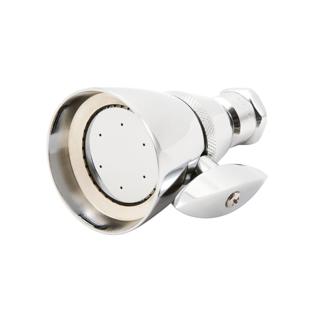 Body Moods Solid Brass Adjustable Fixed Shower Head - 2 Spray Settings, Chrome