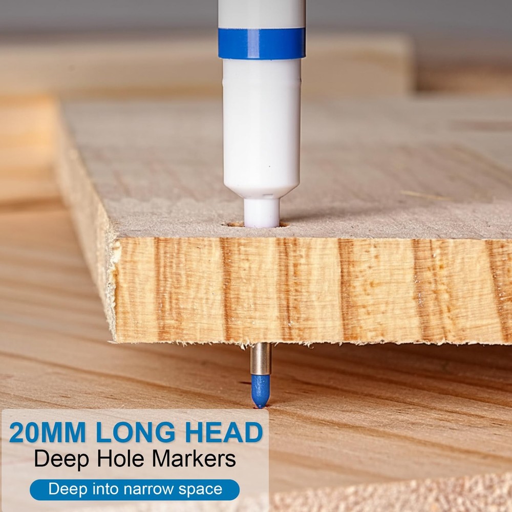 Thboxes 10 Pack Long Nib Marker, 20mm Long Head Deep Hole Markers Waterproof ...