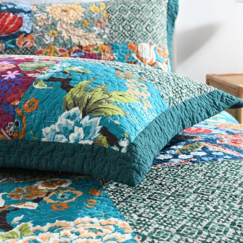 Cotton Bedspread QuiltSets Reversible Bedding Coverlet Sets Comforters Patchwork