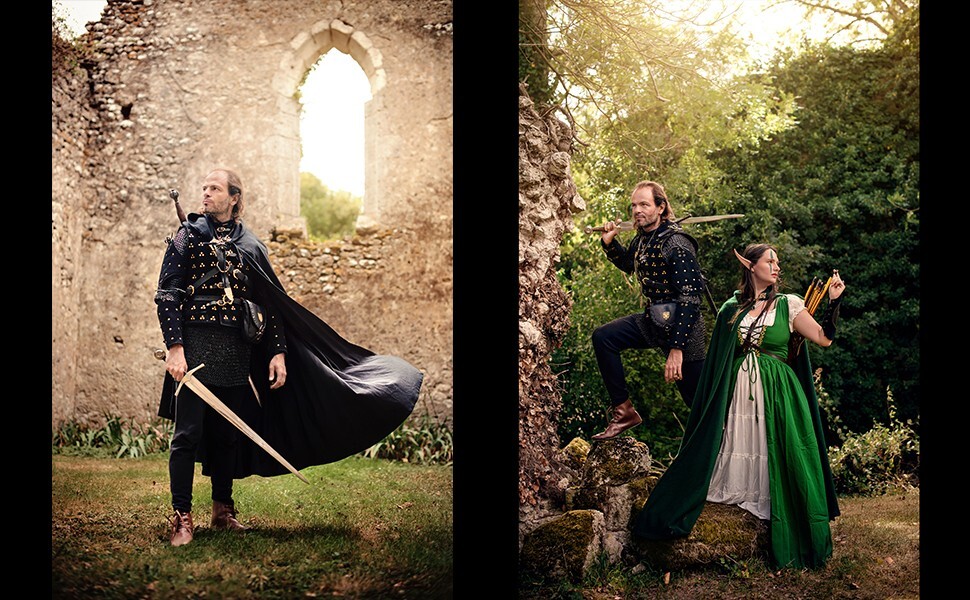 Medieval Belt Pouch Drawstring Viking Suede Leather Handmade Bag Set of 2 Yellow