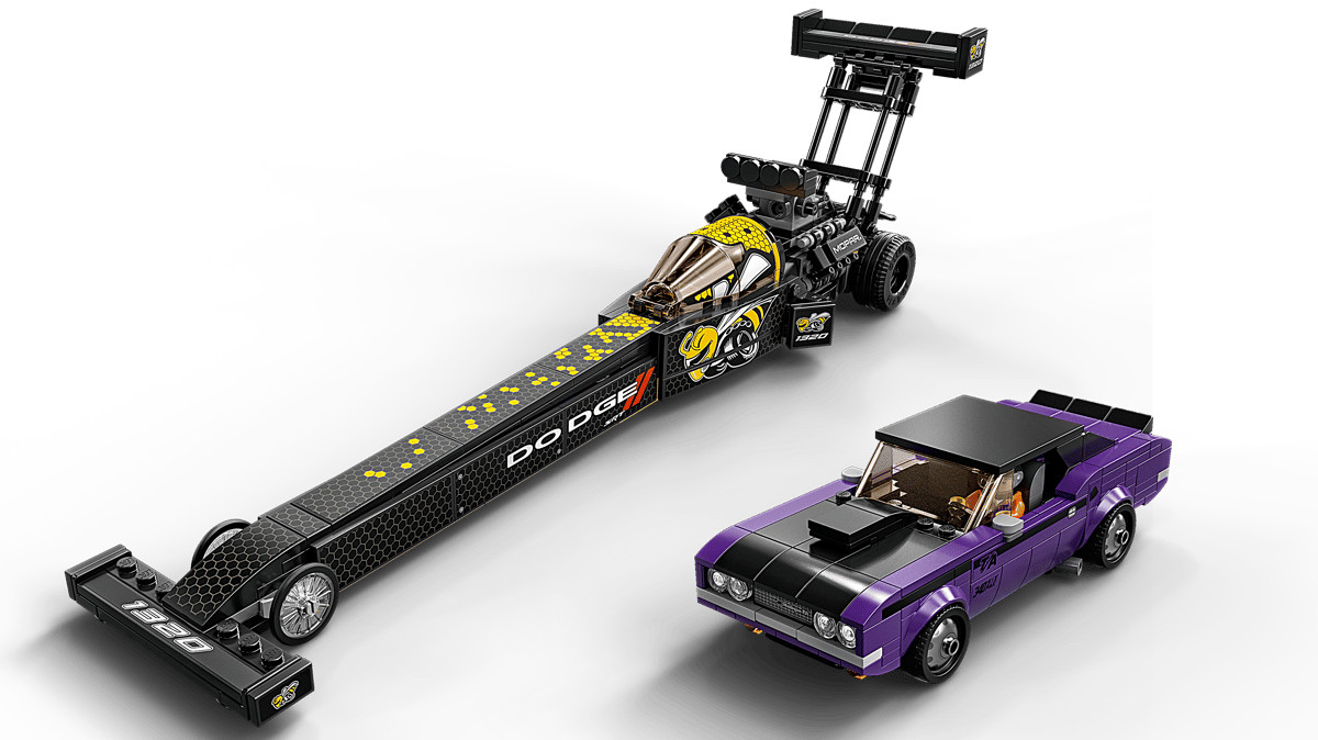 Lego Mopar Dodge SRT Top Fuel Dragster and 1970 Dodge Challenger T/A 76904 New