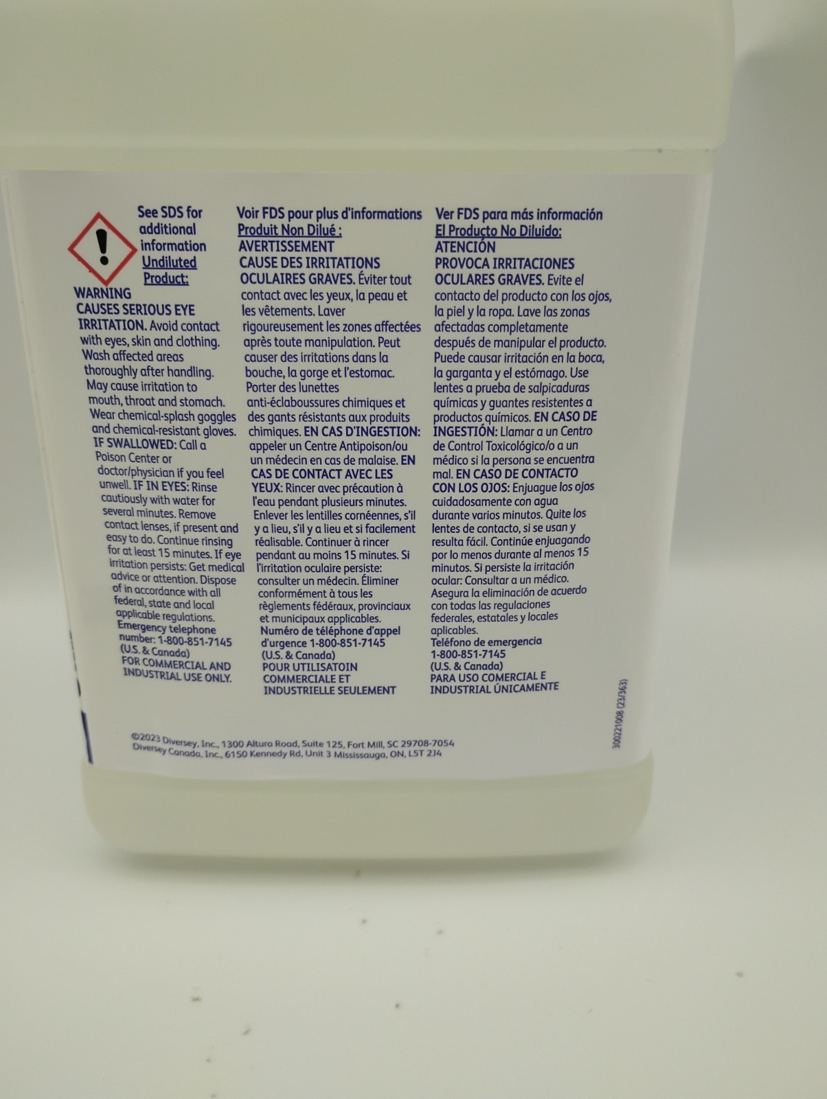 2 J-fill Bottles Diversey 101109762 Carpet Extraction Cleaner, 2.5 cleaner