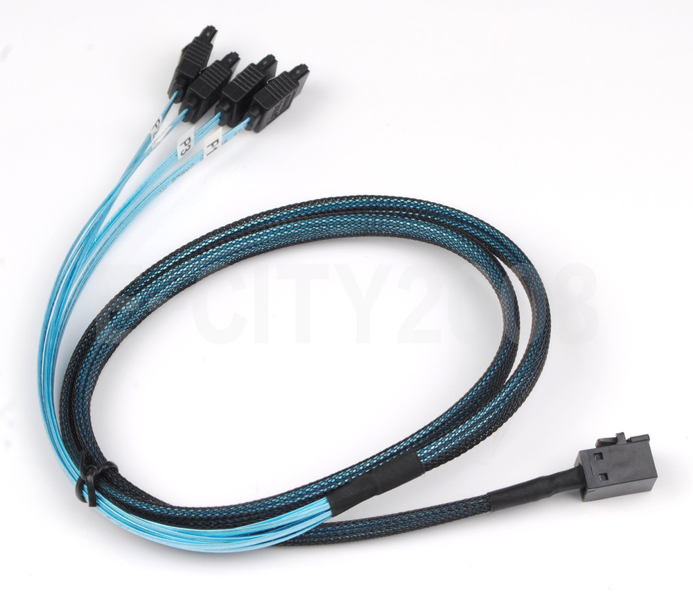 Mini SAS SFF-8643 to 4 SATA 7Pin Hard Disk 6Gbps Data Server Raid Cable 1M