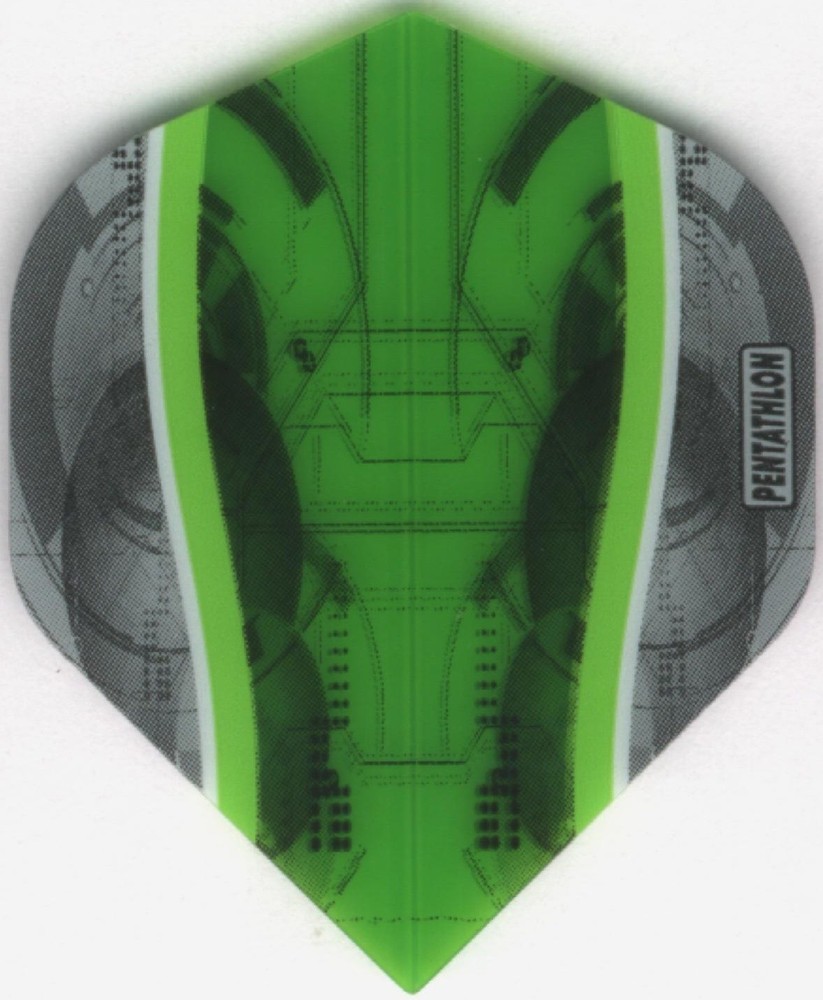 Silver Edge GREEN PENTATHLON Dart Flights: 3 per set
