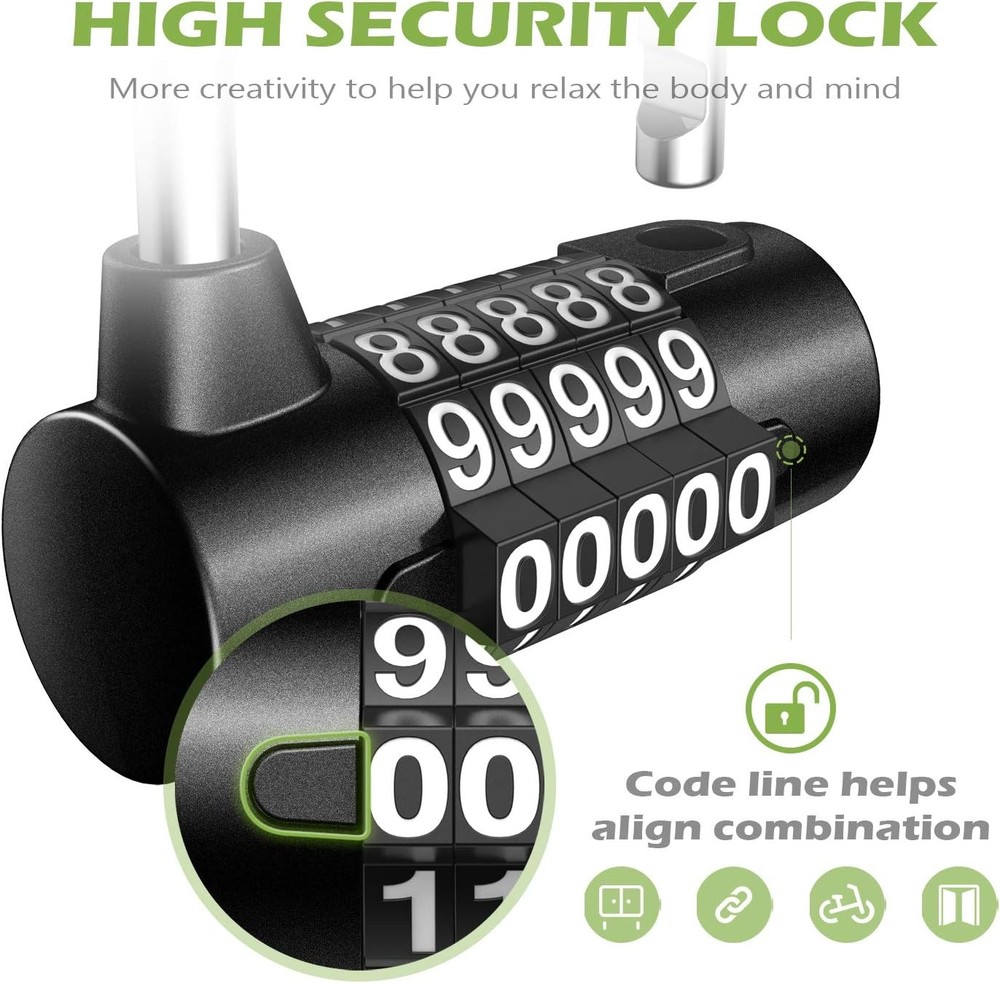 KeeKit 5 Digit Combination Lock, Re-settable Padlock, Outdoor...
