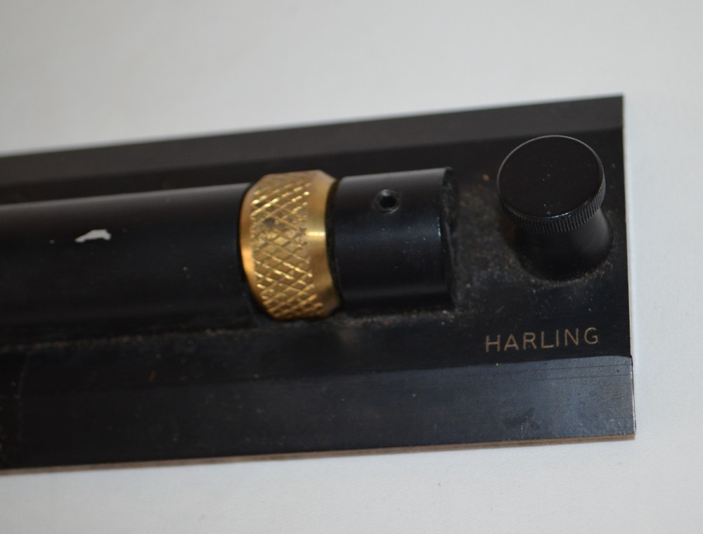 Vintage 12" W H Harling Parallel Rolling Rule Ruler w/Case Drafting Charting