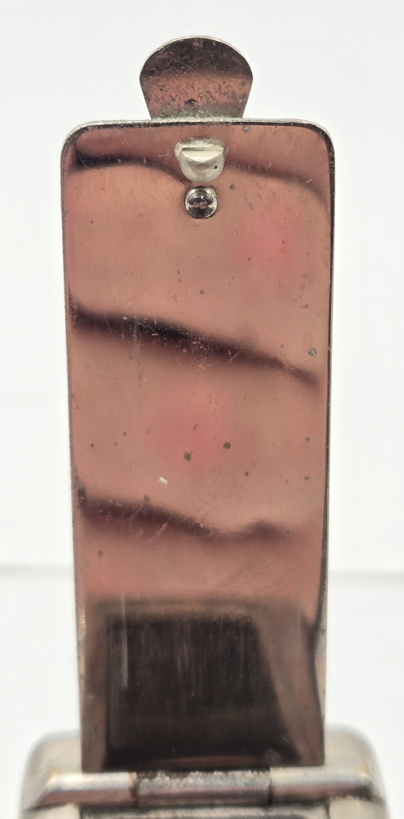 WWI Era Nickel-Plated Brass Trench Vesta Case – Rare Match-Holder Lid – MINT...