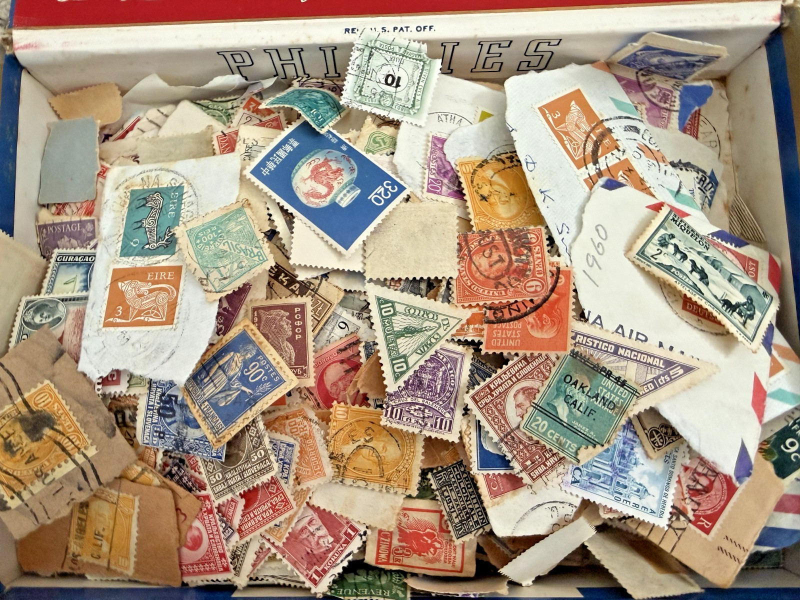 Large Lot of FOREIGN STAMPS Postage from 1920's-70's Many Treasures!
