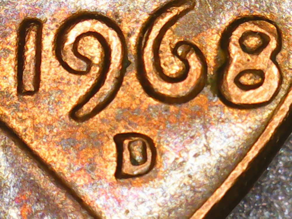 1968~D 1 CENT DDO/DDR + OFF CENTER