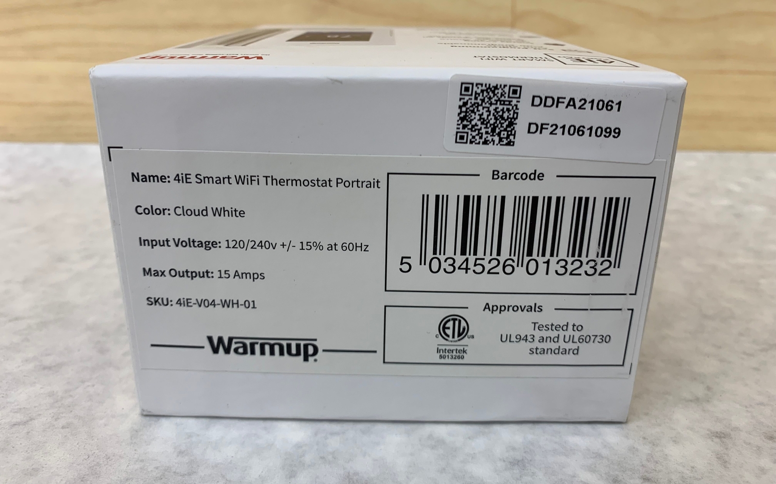 Warmup 4iE Smart WiFi Portrait Heated Floor Thermostat in White (4iE-V04-WH-01)