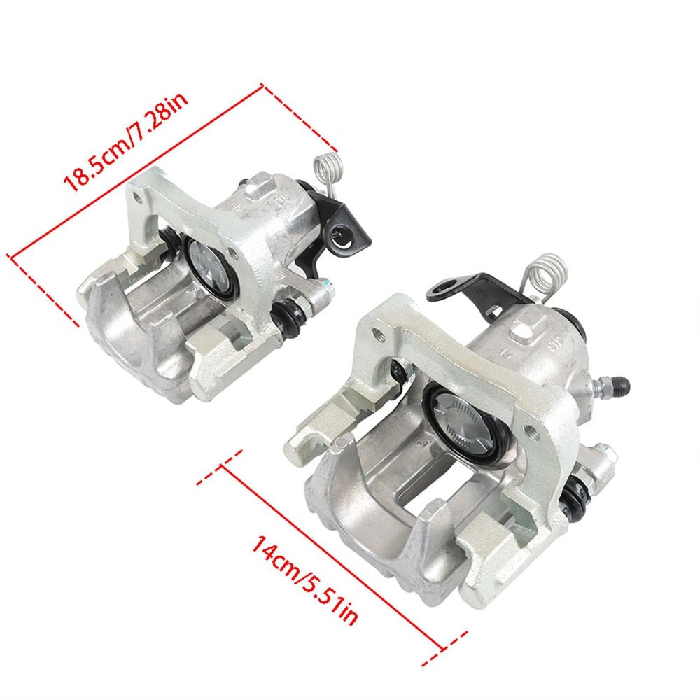 2Pcs Rear Left and Right Brake Calipers With Brackets Replacement for As Shown