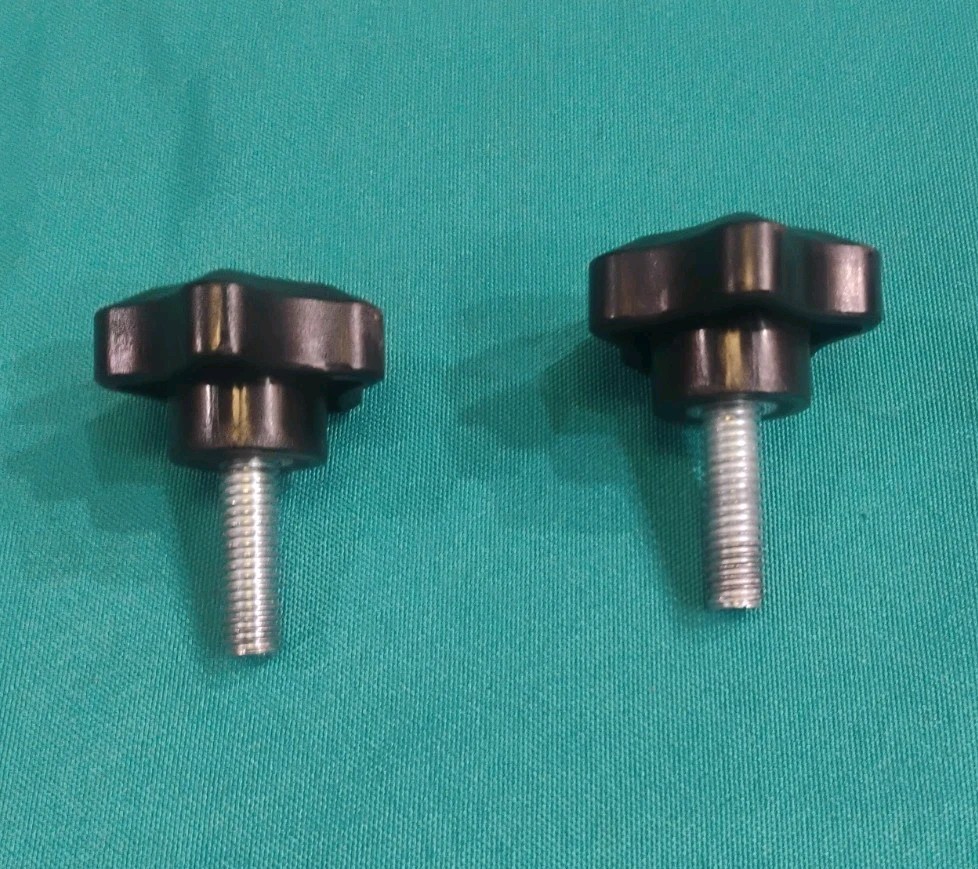 Bowflex Ultimate 1 Pair of Threaded Lock Knobs For Leg Extension Seat Rail OEM.