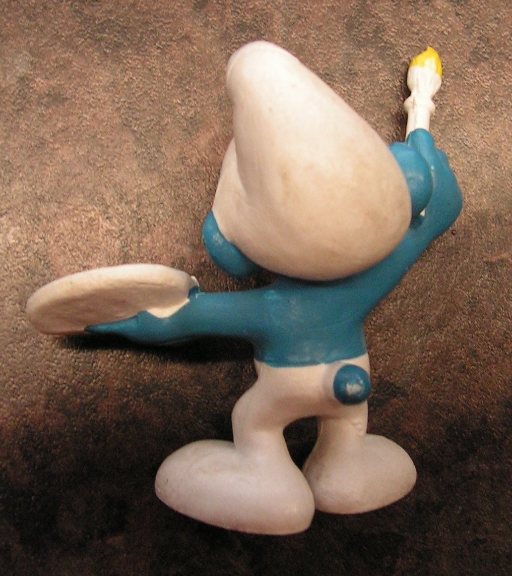 PAINTER ARTIST SMURF FIGURE - SCHLEICH PEYO - Vintage 70s 80s