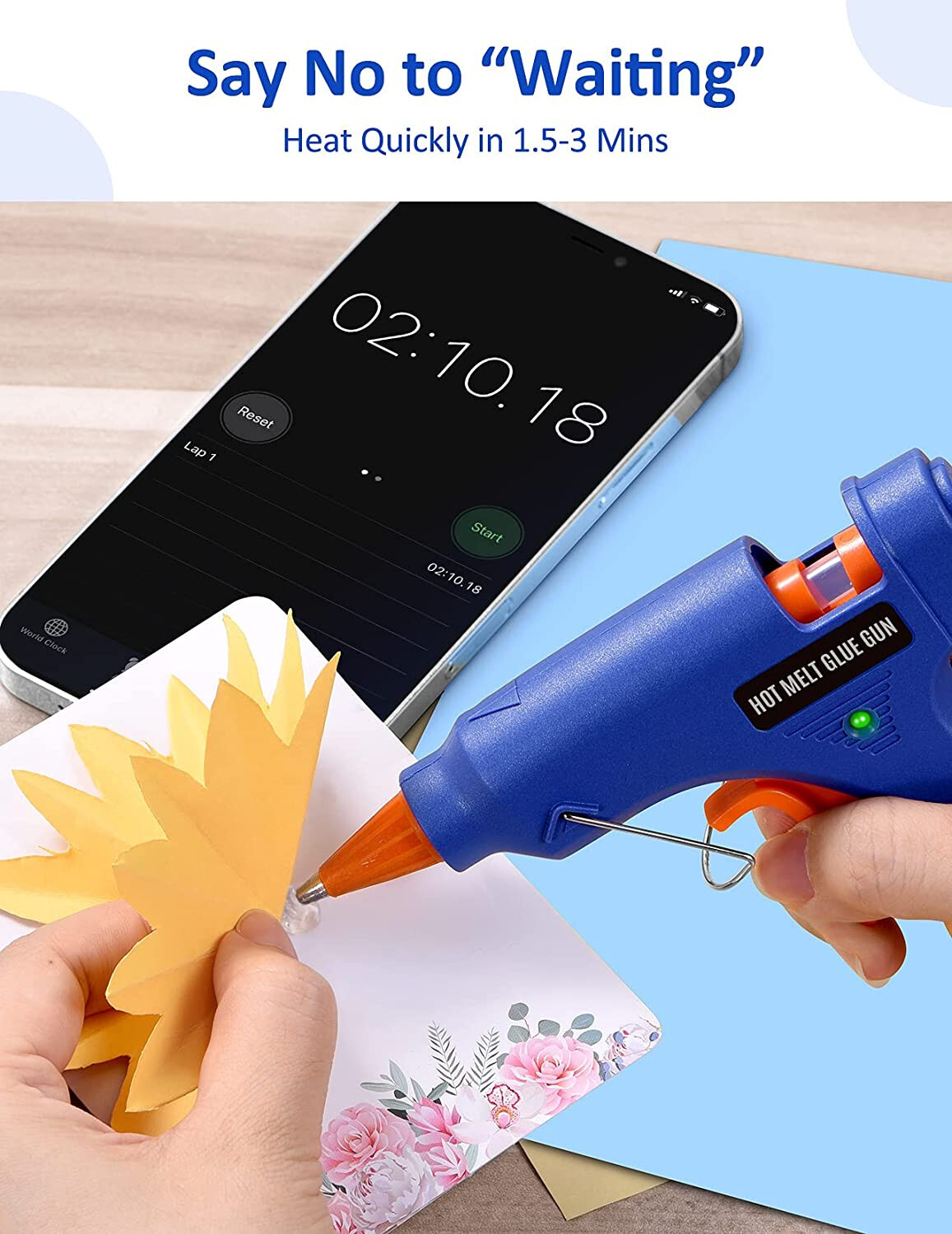 Topelek Mini Hot Glue Gun with 30 Glue Sticks Blue Tear002BDUS