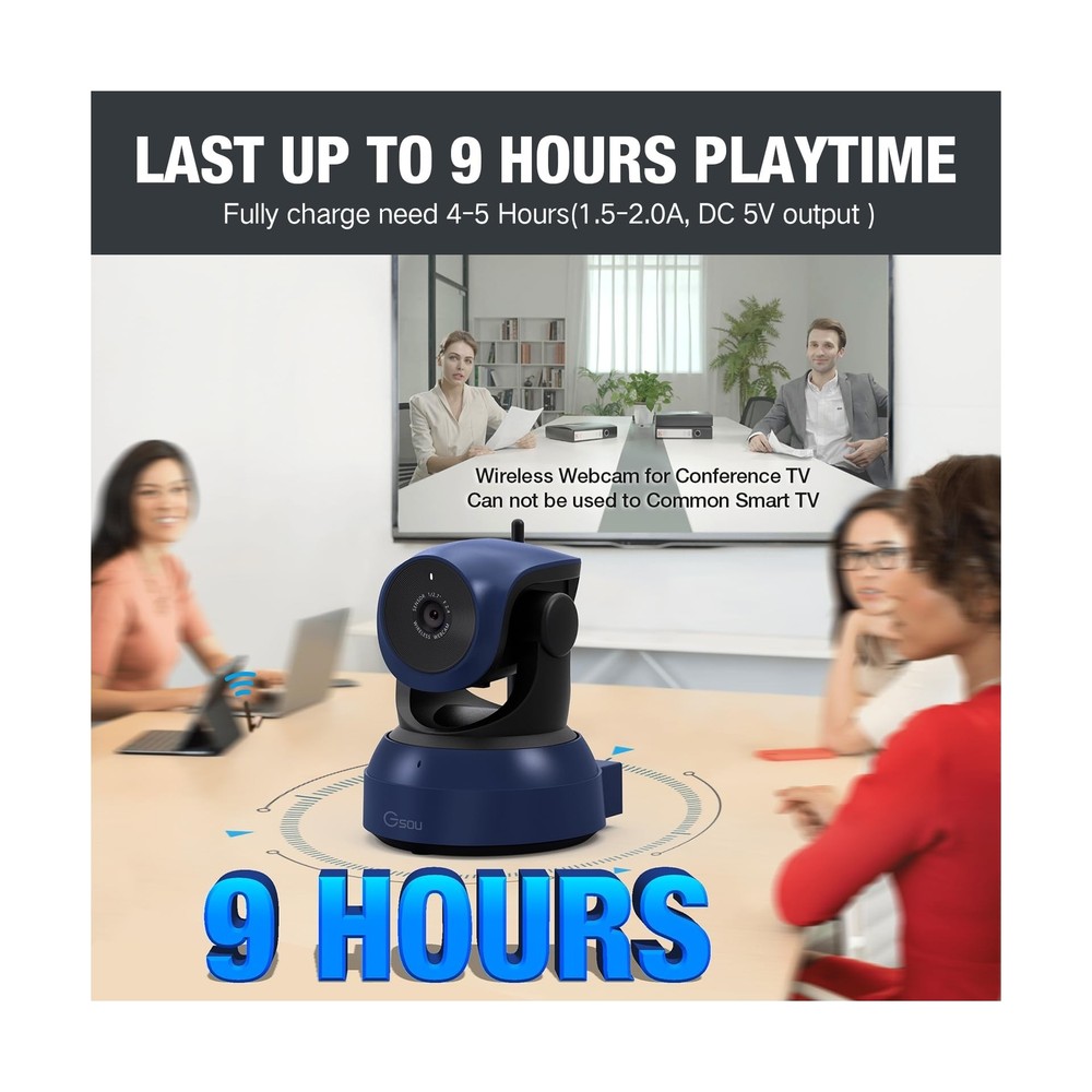 Gsou Wireless Webcam/Wireless Streaming Camera, 1080P HD Webcam/USB Plug and ...