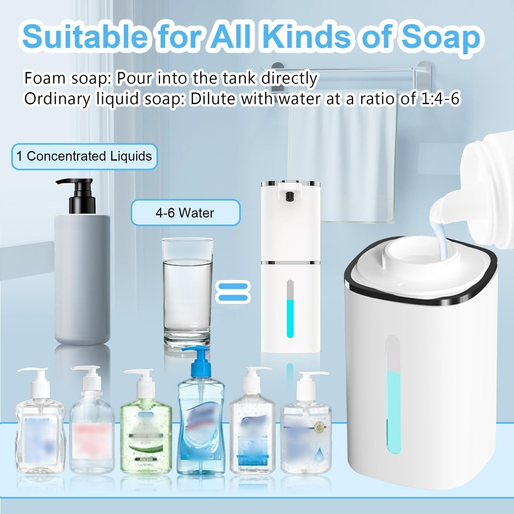 Automatic Foaming Soap Dispenser Touchless, USB Rechargeable Smart Hand Soap ...