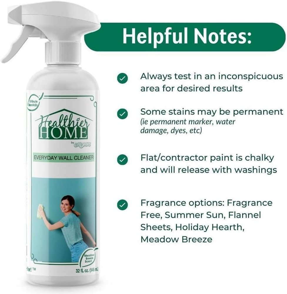 Painted Wall Cleaner Spray, Multipurpose for Walls, Ceilings, and Baseboards,...