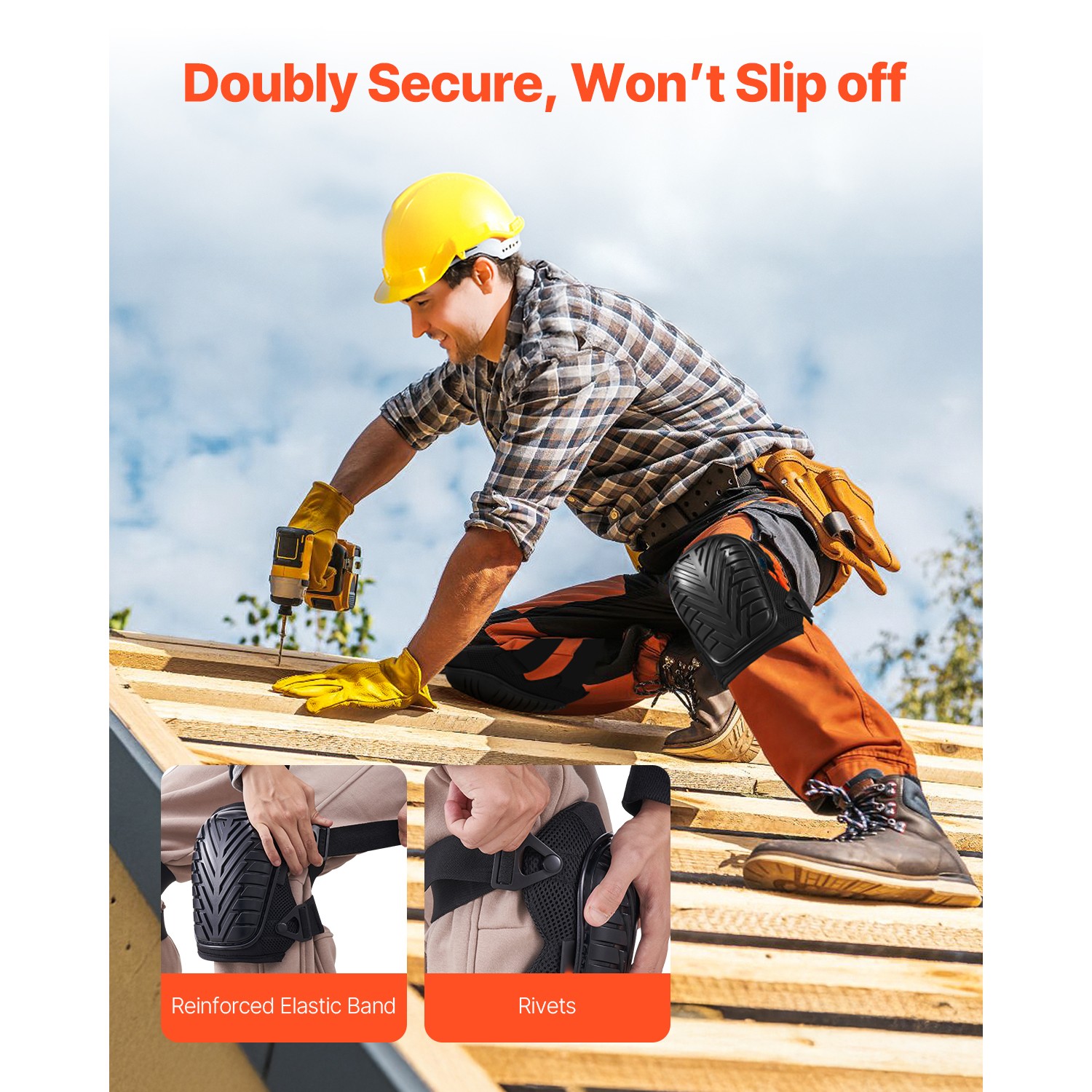 Knee Pads for Work Heavy Duty Construction Knee Pads Soft Foam Gel Cushion