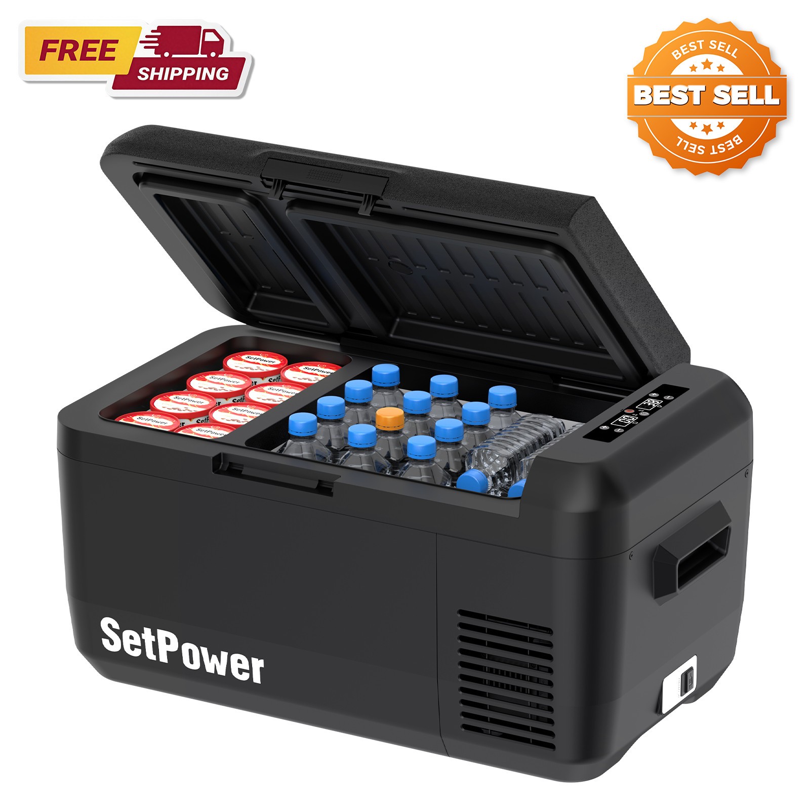 12 Volt Refrigerator 32QT Portable Car Refrigerator, -4℉~68℉, DC & AC With APP