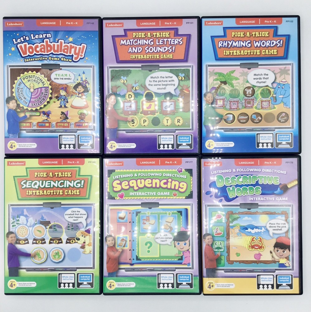 LN✴️19-Lakeshore Educational Interactive Learning PreK-K 1 Language PC/MAC Games