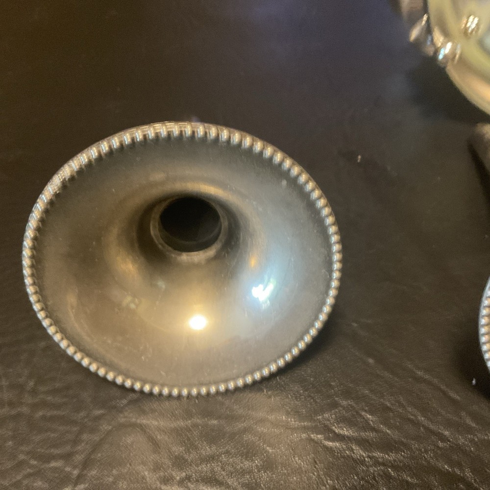 Silver 4 Flower Holder With Heavy Silver Plated Horns