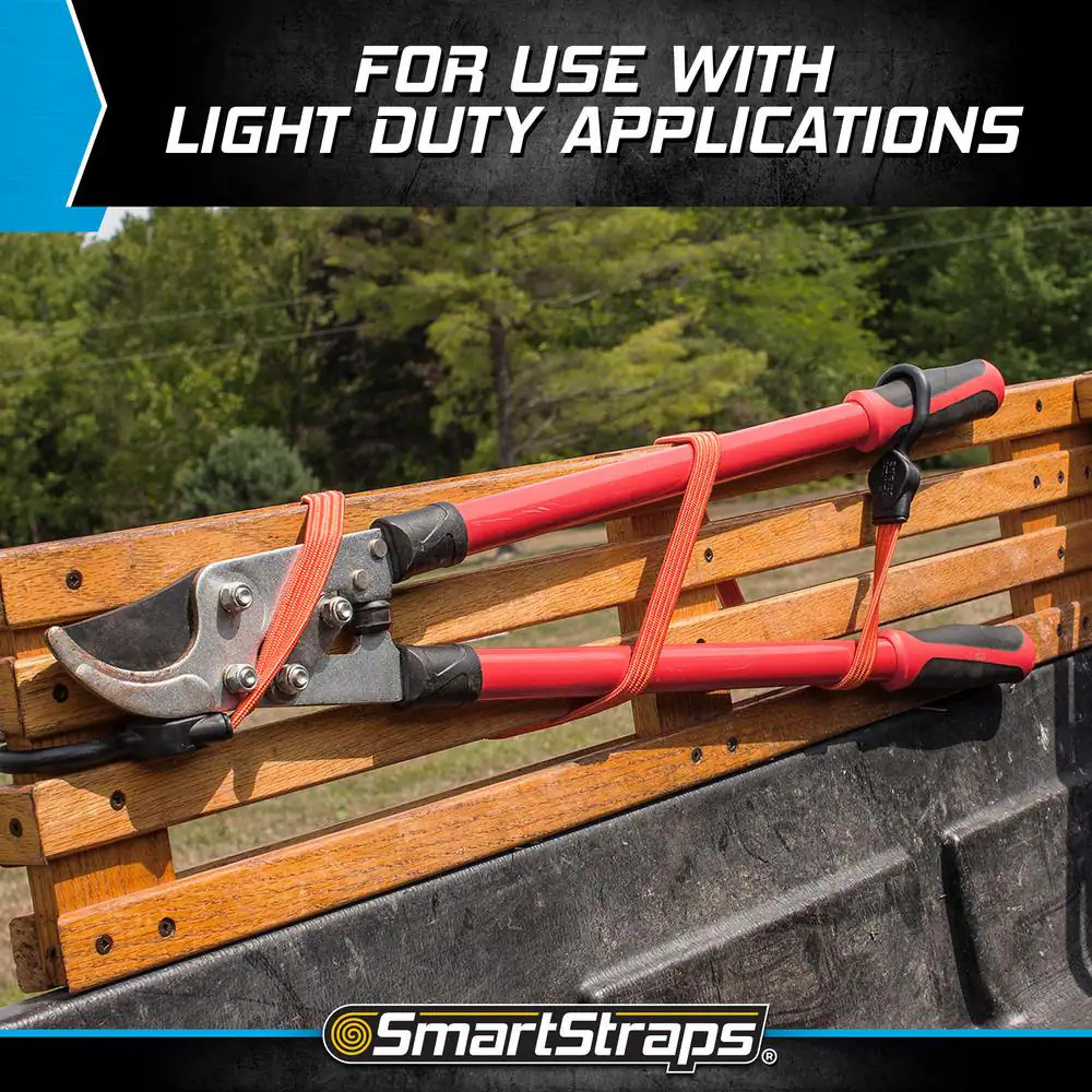 36 In. Orange Flat Strap Bungee Cord with Hooks - 2 Pack