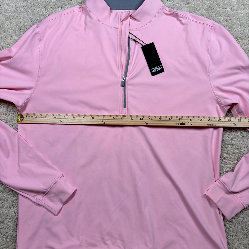 Straight Down Patron 1/4 Zip Men Medium Pink NEW Performance Pullover Golfcore