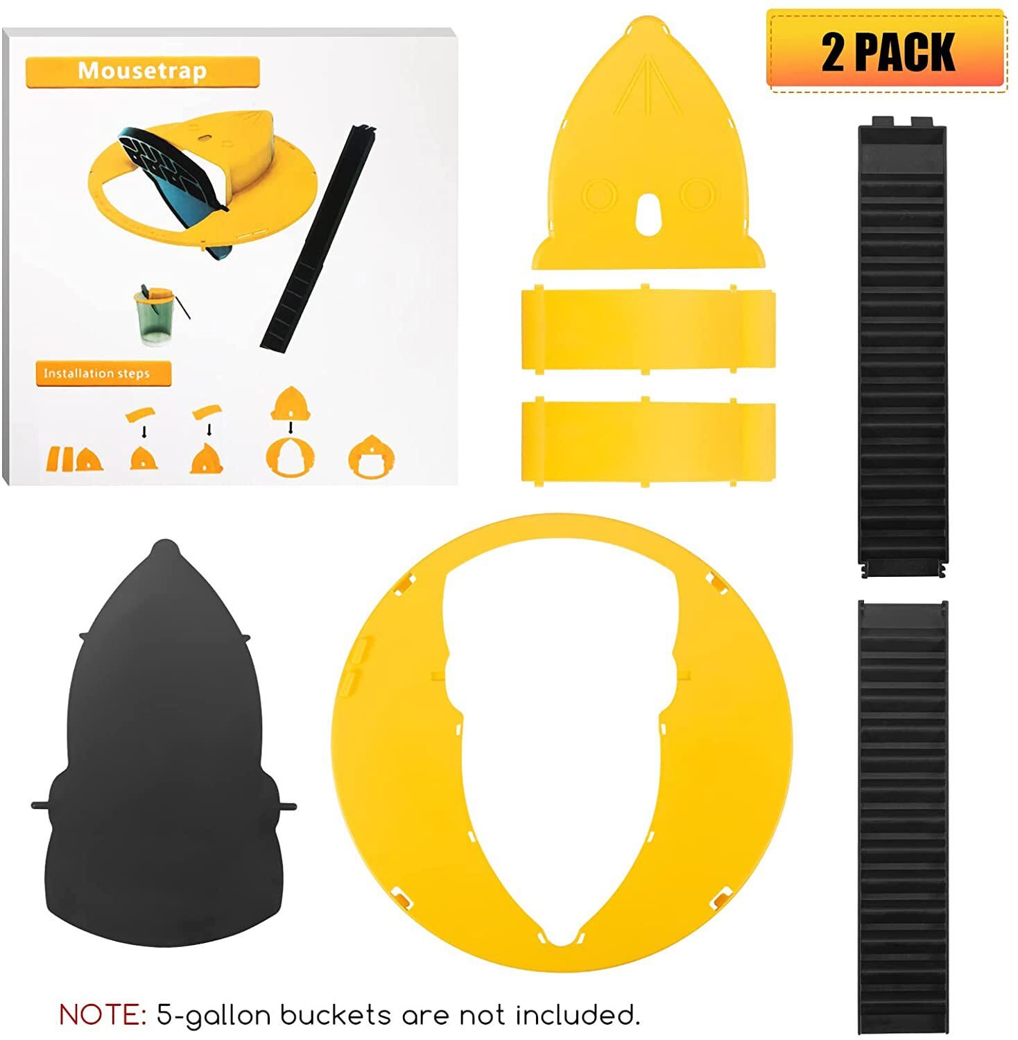 2x Mice Trap Reusable Smart Bucket Lid Mouse Rat trap Auto Reset