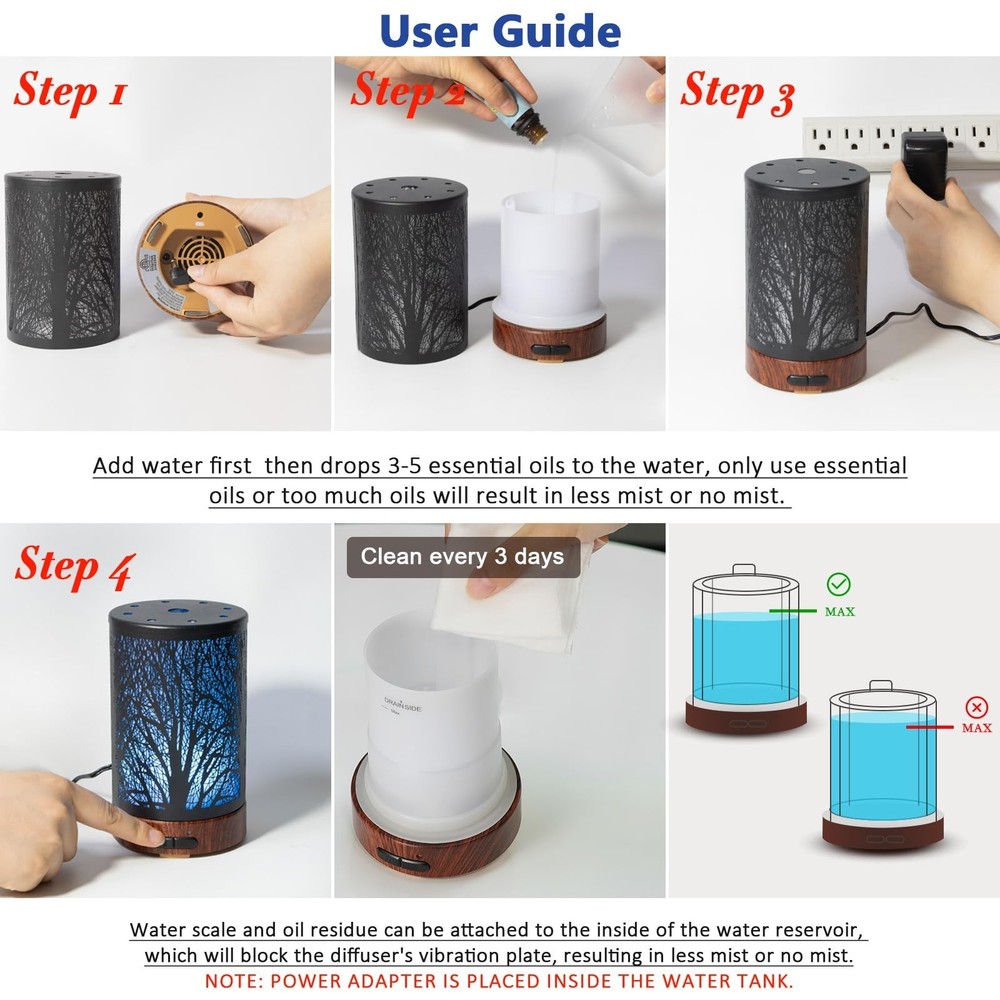 Oil Diffuser with Essential Oils Set – Aromatherapy Diffuser 150ml with 6
