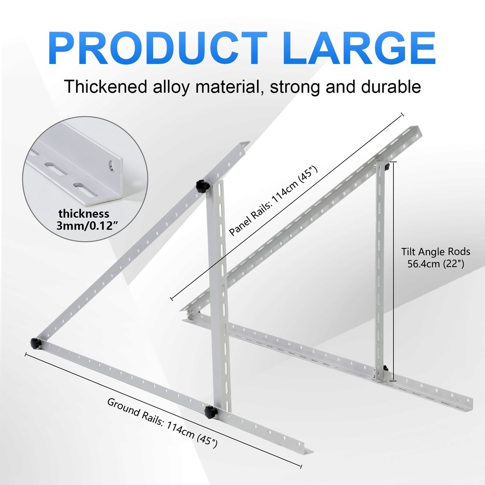 45in Adjustable Solar Panel Mounting Brackets Kit System for 8 Solar Panels