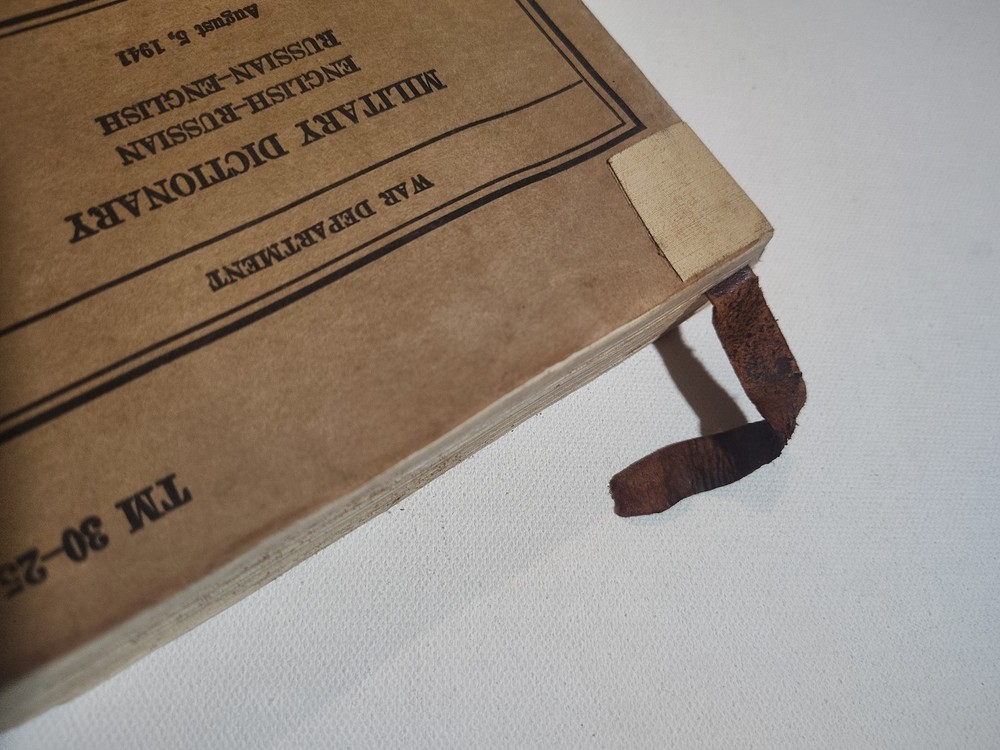 WW2 TM 30-254 Military Dictionary English - Russian - August 5, 1941 War Dept.