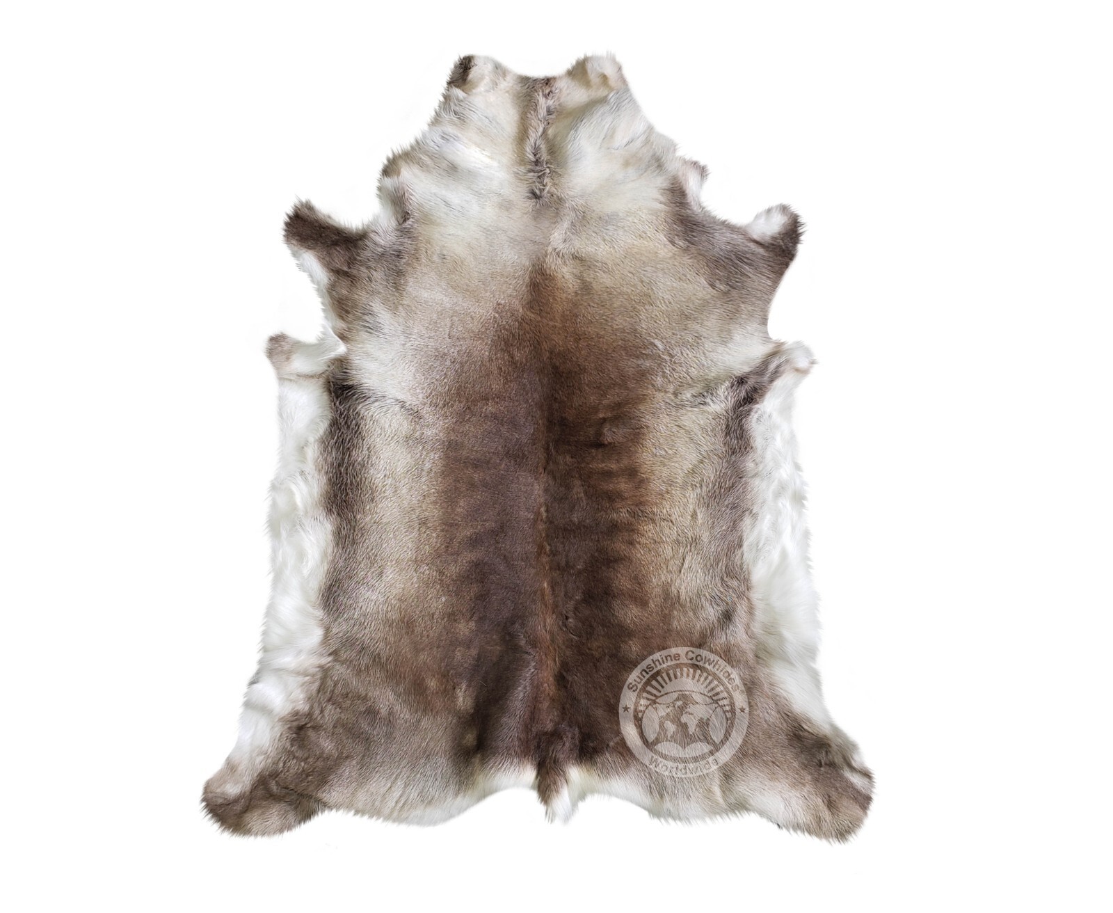 Greyish Genuine Reindeer Hide Rug - Size 3x5'