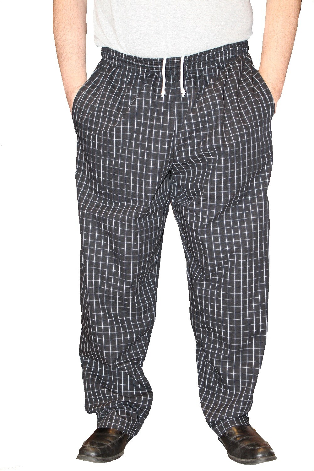 New Men's 100% Cotton Baggy Chef Pants Black Matrix XS-3XL
