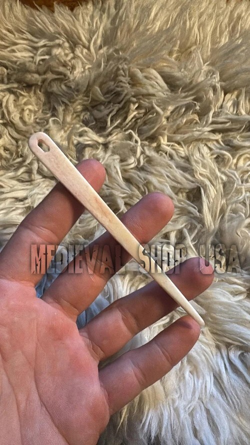 Antique Nalbinding Flat 4"/5" Bone Needle, Nalbinding Needle Knitting Needles.
