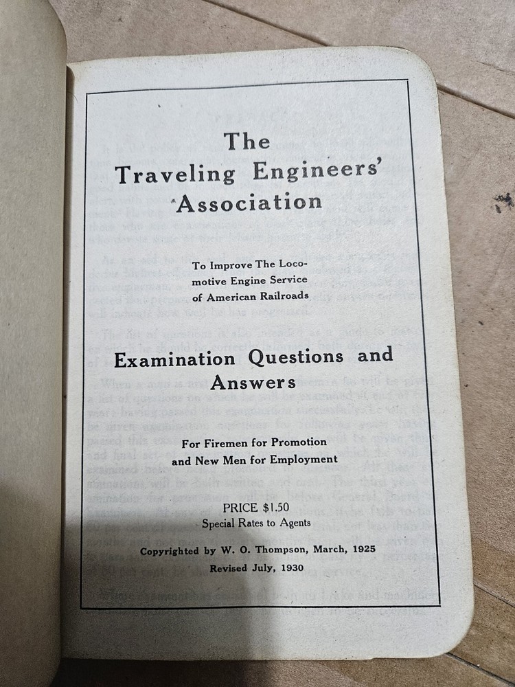 1930 The Traveling Engineer's Examination Book