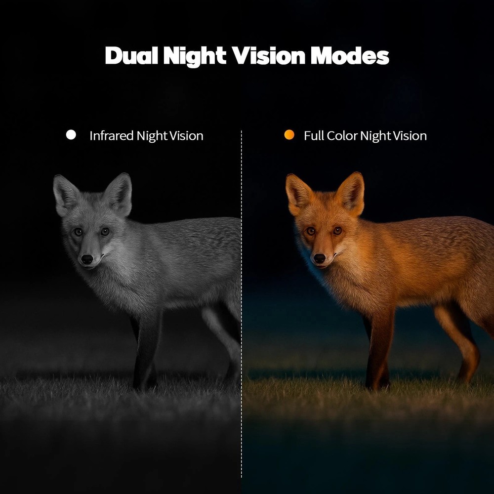 4G LTE Cellular Trail Camera with Solar Panel 2.5K Smart Security Cam Auto Track