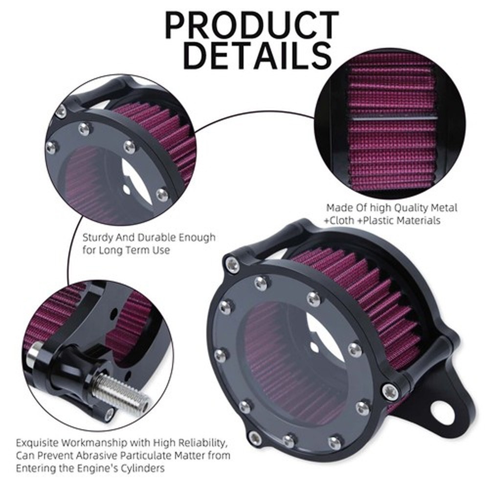 Air Cleaner Intake Filter Kit For Harley Sportster Iron XL 883 1200 72 48 88-Up