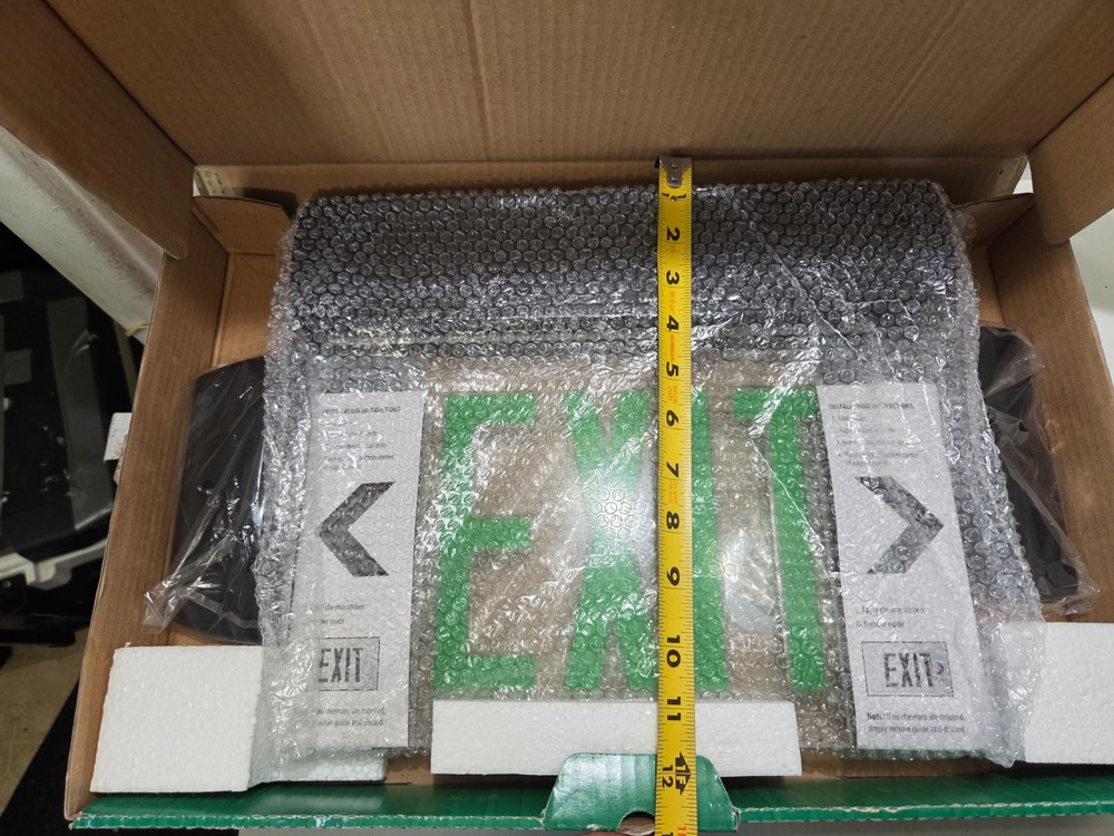 All-Pro EXIT SIGN Green Only LED Light Open Box