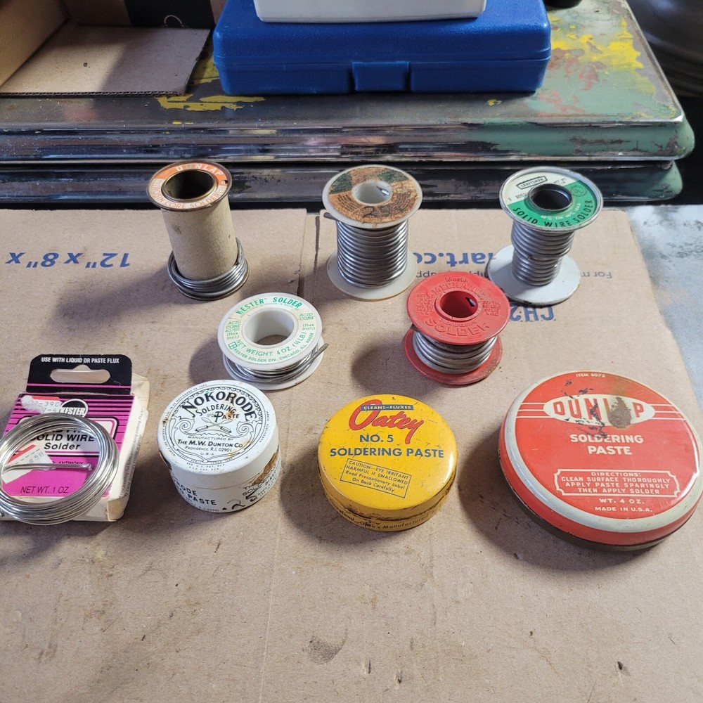 Mixed Lot Soldering Wire Acid Core Rosin Solid & Paste KESTER OATEY DUNLAP