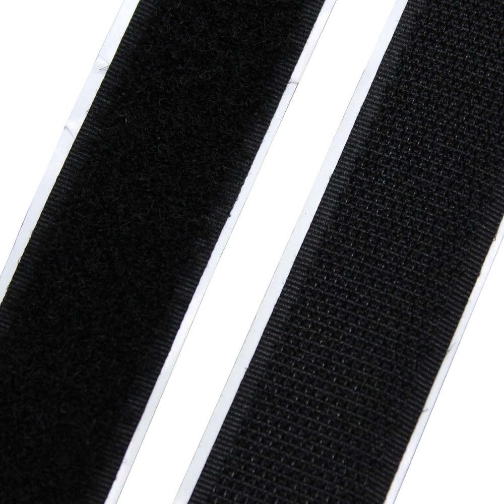 1” wide Black Self Adhesive Sticky Back Hook + Loop Fastener Tape - 5 yards