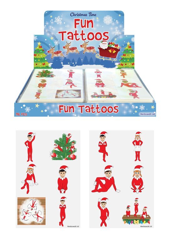 Henbrandt Christmas Time Mini Elfin Temporary Tattoos  Assorted Design Multipack