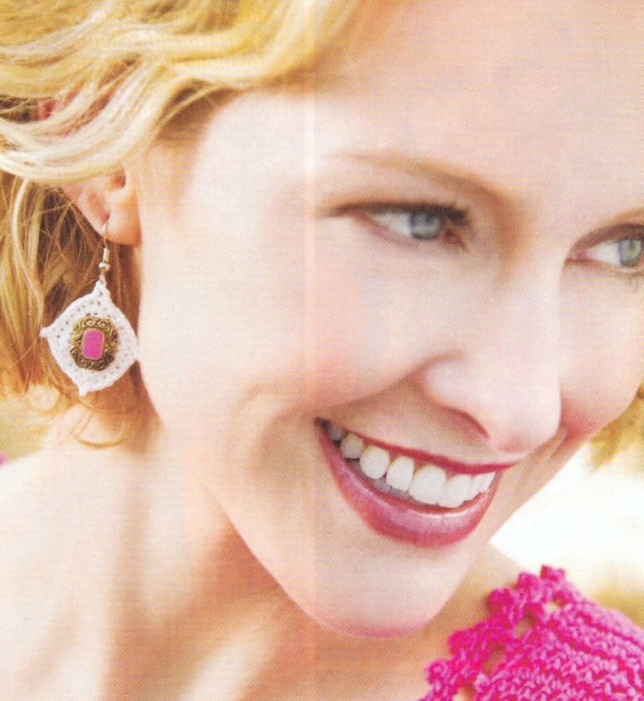 EASY Detachable Button Earrings/Apparel/CROCHET PATTERN INSTRUCTIONS