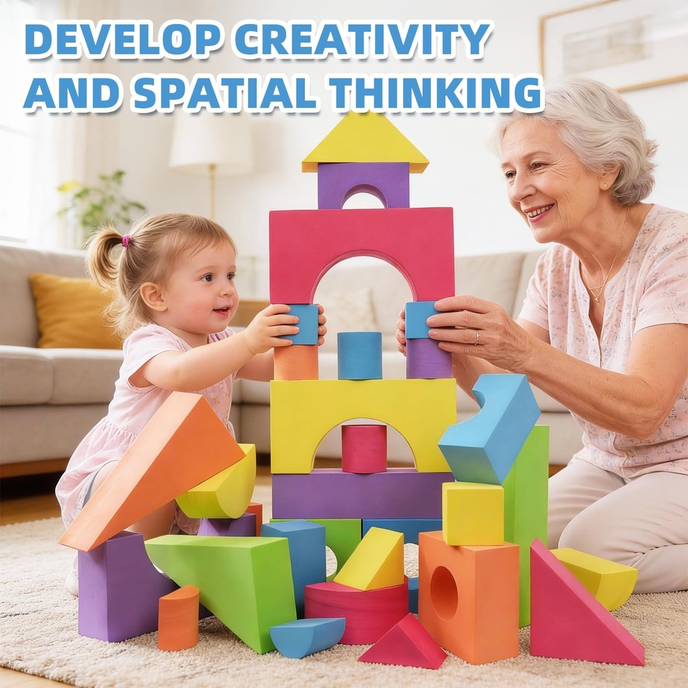 Large Building Foam Blocks for Toddlers, EVA Stacking