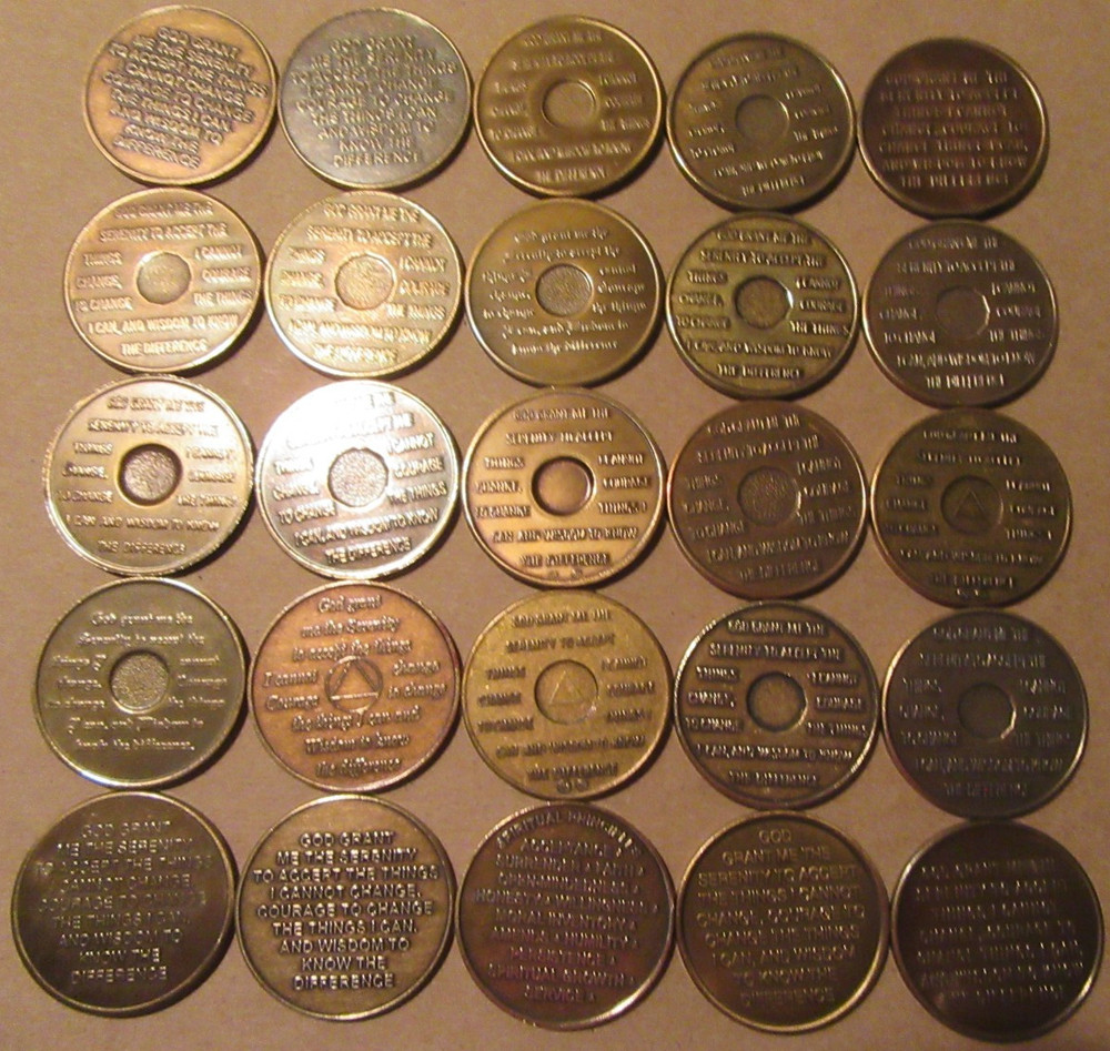 Alcoholics Anonymous AA medallion Bronze