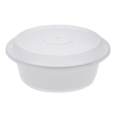 Pactive NC729 Microwavable Containers 32 Oz Round White/Clear